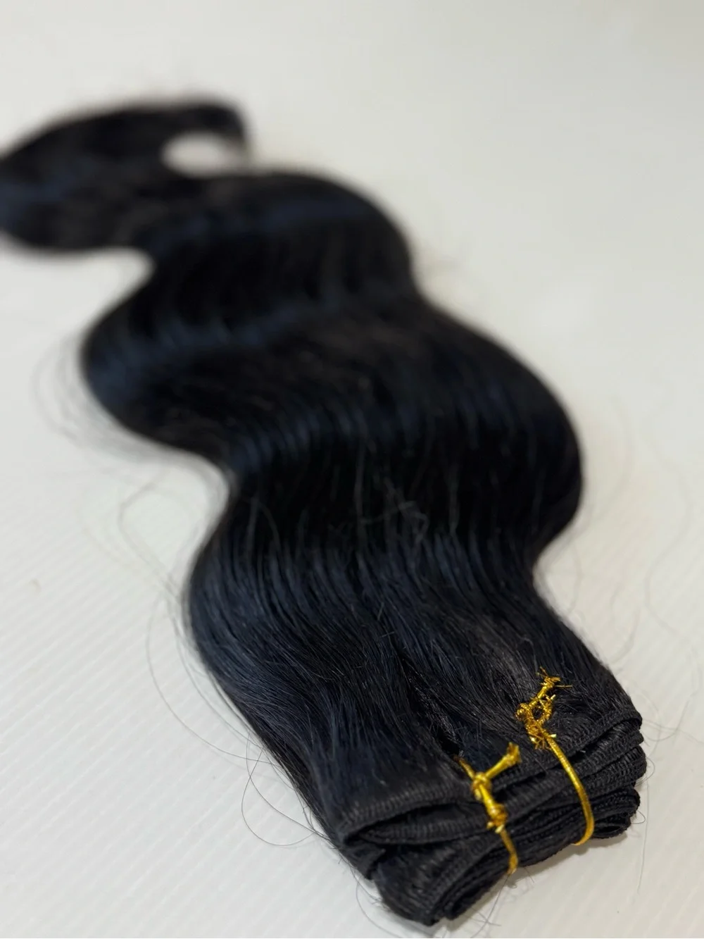 16” 100% Human Hair Body Wave Black Weft Extension Bundle
